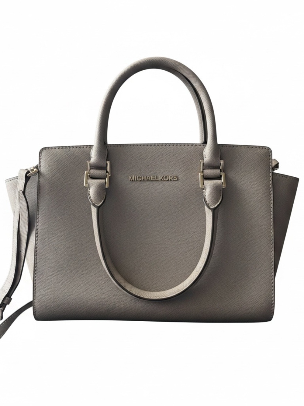 NWT✨ Michael Kors Saffiano Leather Selma Cross Tote bag Gray
